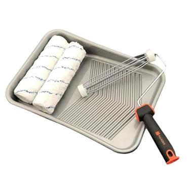 Imagem de Edward Tools Conjunto de pincéis de rolo de pintura grande de 22,88 cm - Pincel de rolo profissional de 22,9 cm e ferramenta de alça de pintura - Bandeja grande de pincéis de rolo de pintura -