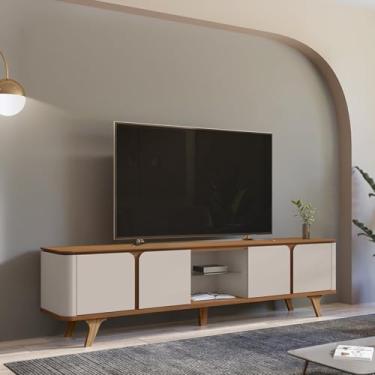 Imagem de Rack para Tv até 60 Polegadas 217cm Cantos Curvos Roma Cedro/off White