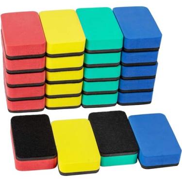 Imagem de 24 peças de borracha magnética forte para quadro branco - mini borrachas apagáveis a seco, limpador de lousa pequeno para crianças, professores, sala de aula, material escolar, casa, escritório,