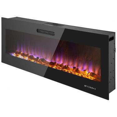 Imagem de Lareira Elétrica de Embutir A45x152L com Controle Remoto e Chamas Ajustável, 110V 1500W, Prominence Home, Preta