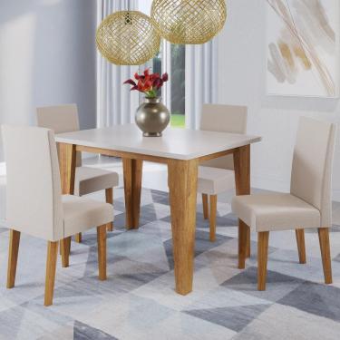 Imagem de Mesa de Jantar Retangular Viero Latina Venus com 4 Cadeiras Estofadas