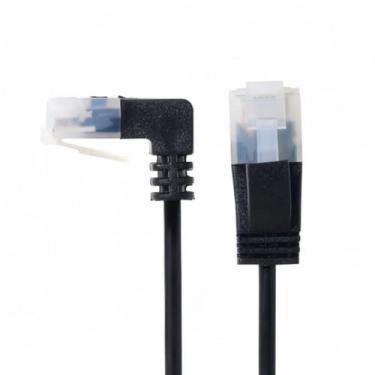 Imagem de Cabo de rede Ethernet Cablecc Down Angled 8P8C STP Cat 5e LAN 90 graus para cabo reto 50 cm