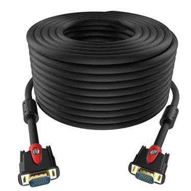 Imagem de Cabo de monitor Tainston VGA para VGA HD15 com ferrites macho para macho, 75Feet