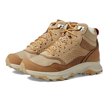 Imagem de Merrell Tênis feminino Speed Solo Mid WP – membrana impermeável com abas de puxar, tênis robusto estilo urbano, Tabaco/Ouro, 11