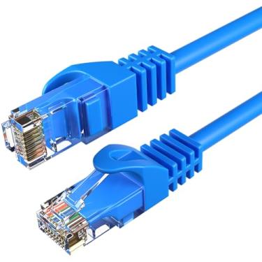 Imagem de Cabos Direct Online Cat6 Blue Ethernet Patch Cable RJ45 para rede, PS4, Xbox, Modem, roteador, PC, laptop, Smart TV, Azul, 30ft
