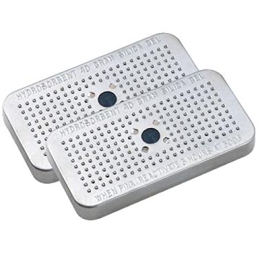 Imagem de HYDROSORBENT Absorvedores de umidade para câmeras, telescópios, cofres (40 g - 2 pacotes). Azul a rosa. Desumidificador dessecante recarregável e reutilizável. Feito nos EUA Mini recipientes