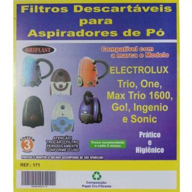 Imagem de Saco Desc Aspirador De Pó Electrolux One / Trio / Max Trio / Go Com 3 