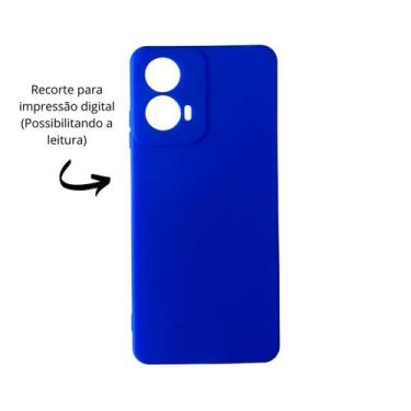 Imagem de Capa Aveludada Compatível Motorola Moto G04 Recorte Digital - DB, Azul