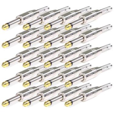 Imagem de Kit 20 Plug Conector P10 Mono Voik PRTM-P10 Com Mola Prata