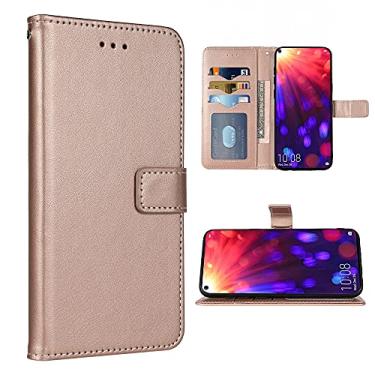 Imagem de FDCWTSH Compatível com Huawei Honor View20 capa carteira alça de pulso cordão de couro capa flip suporte suporte acessórios de celular bolsa fólio capa de telefone de crédito para Hwauei HonorView 20