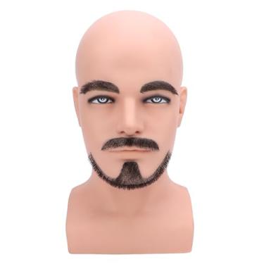 Imagem de Cabeça de Manequim Masculino Com Barba, Cabeça de Treinamento de Manequim Masculino Modelo de Cabeça de Manequim de Barba para Prática de Corte e Exibição, Cabeça de Manequim de