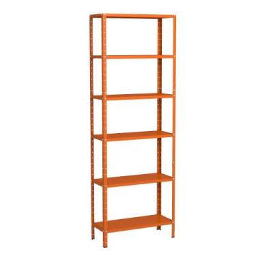 Imagem de Estante Aço 6 Prateleiras Livros Cozinha Quarto EAF013 Laranja - Elite