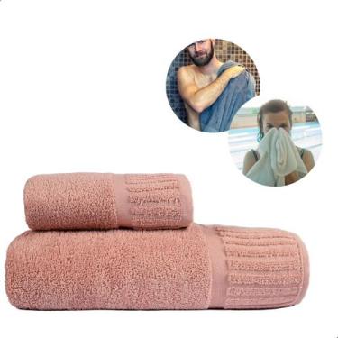 Imagem de Kit 2 Toalhas de Banheiro p/ Secar o Rosto e Corpo pós Banho - Bella E