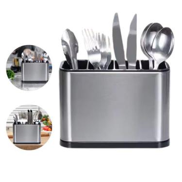 Imagem de Escorredor Porta Talheres Inox Pia Premium Alta Qualidade - Kehome
