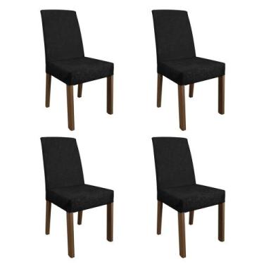 Imagem de Kit 4 Cadeiras de Jantar 4255 Rustic/Oxford Madesa, Rustic/Oxford