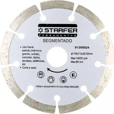 Imagem de Disco Diamantado Segmentado 110mm x 20mm a Seco - Starfer