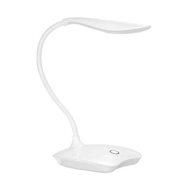 Imagem de Lâmpada de mesa ultraleve LED branca recarregável por USB, regulável, com controle de 1200 mAh, com cabeça giória de 360 °, mangueira ível para estudar, ler, trabalhar e acampar