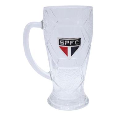 Imagem de Caneca Vidro Bola Futebol São Paulo Fc Oficial 630ml - Spfc - M&P, Can