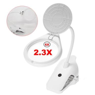 Imagem de Lupa De Mesa Portátil Para Leitura Casa, Escritório, Laboratório 8 LED