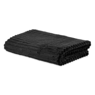 Imagem de Peseira Flannel Corduroy Casal 1,94 x 0,80 Preto Niazitex