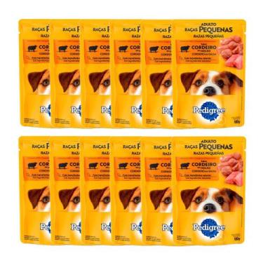 Imagem de Kit 12 Ração Úmida para Cachorro Pedigree Adulto Sabor Cordeiro ao Mol