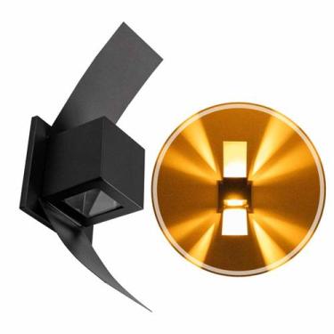 Imagem de Arandela Efeito 2 Focos Box Aba Externa Interna Parede Preta St890 - S