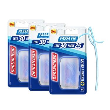 Imagem de Kit Passa Fio Dental 90 Unidades para Próteses e Aparelhos Dentalclean