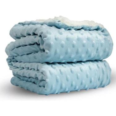 Imagem de Manta Cobertor bebê Premium Popcorn Infantil Baby Azul - karisma decor