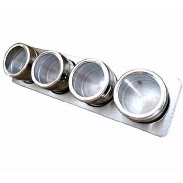 Imagem de Porta Condimentos Magnético De Inox Com 4 Peças - Clink