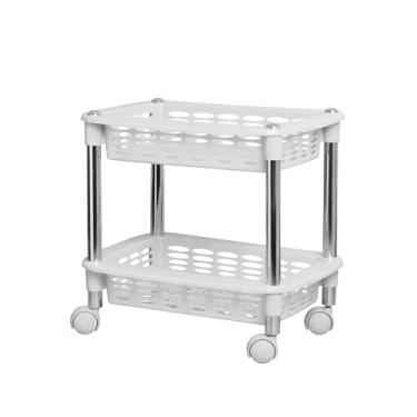 Imagem de Fruteira Multiuso Organizador Cromo Colors Duplo Retangular Branca N35