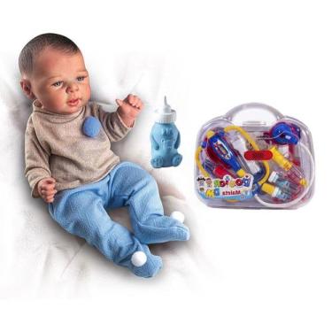 Imagem de Brinquedos De Profissões Maleta Médica E Boneco Reborn - DM Toys e Mil