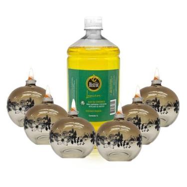 Imagem de Kit 6 Lamparinas Decor Sensações + 1L De Fluido Citronela - Velas bist