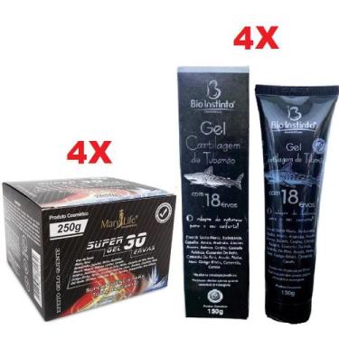 Imagem de Kit 4 Super Gel 30 Ervas 250g  + 4 Gel Cartilagem de Tubarão 150g - Bi