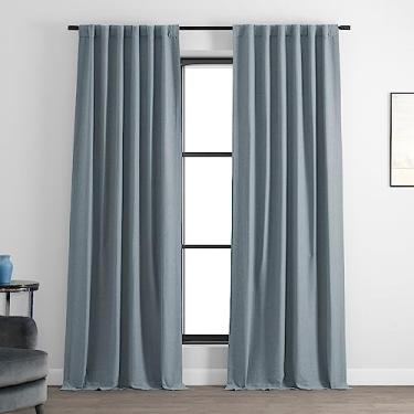 Imagem de HPD Half Price Drapes Bellino Cortinas de Escurecimento de Quarto 270 cm Cortinas Longas para Quarto e Sala de Estar (1 Painel), 127 L x 278 C, Azul Golfo