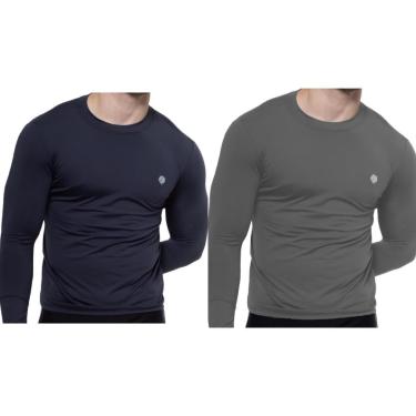 Imagem de Kit 2 Camisa Térmica Masculina Uv 50+ Segunda Pele Proteção Solar-Masculino