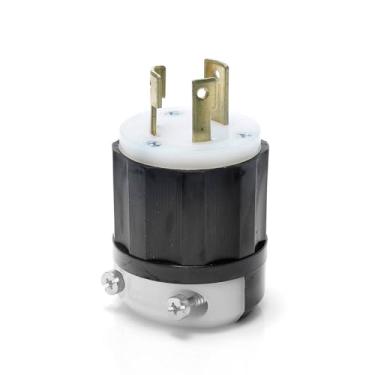 Imagem de Leviton 2671 30 Amp, 250 Volts 3 Fases, NEMA L11-30P, 3P, 3W, Plugue de Travamento, Grau Industrial, Sem Aterramento - Preto-Branco
