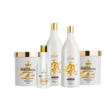 Imagem de Kit Coloração Profissional 2 Pó Descolorante com 2 Ox e Plex - DYUSAR 