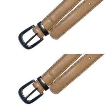 Imagem de KIT 02UN Cinto Feminino Fivela Dourada material sintético Liso Casual 