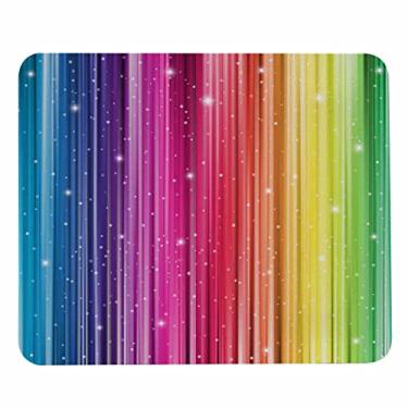Imagem de Pehede Mouse pad com base de borracha antiderrapante, fácil de deslizar, tapete de mouse de computador para computadores, laptop, jogos, escritório e casa, 20 x 24 cm, arco-íris glitter Stardust