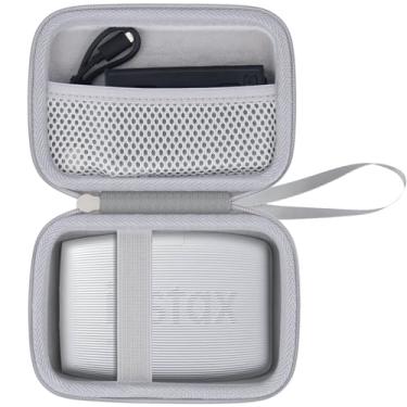 Imagem de co2CREA Capa de viagem rígida de substituição para impressora de smartphone Fujifilm Instax Mini Link 3 2 1 (capa branca cinza + branco interno)