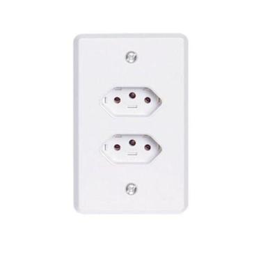 Imagem de Tomada dupla embutir branco 2x4 2t 10a 2p+t (pratika) - Ilumi