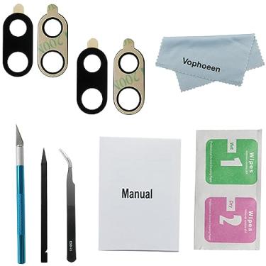 Imagem de 2 peças originais originais de reposição para câmera traseira traseira para Google Pixel 7A com adesivo pré-instalado e kit de ferramentas de reparo de telefone + manual de instalação (para Pixel 7A)