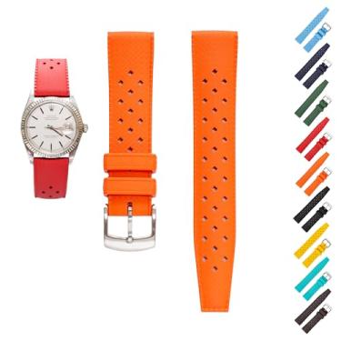 Imagem de Generic Pulseira de borracha tropical de liberação rápida para relógios Breitling, pulseiras de reposição FKM para relógios Seiko - várias cores (22 mm, laranja)