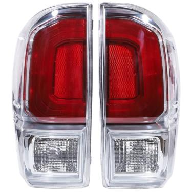 Imagem de uxcell Conjunto de luz traseira do lado esquerdo e direito para Toyota Tacoma 2016-2021 Substituir No.8156004200/8155004200/81560-04200 Lâmpada de freio traseiro 1 par