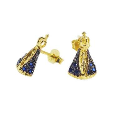 Imagem de Brinco de ouro 18 k Nossa Senhora . - Elegancy Joias