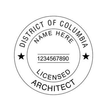 Imagem de Carimbo de autotinta, carimbo de arquiteto, carimbo de borracha, carimbo personalizado, carimbo de arquiteto para Dist of Columbia