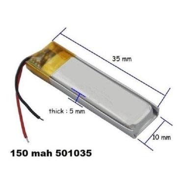 Imagem de (15pcs) 501035 5mm X 10mm X 35mm 2 Fios  3.7v 150mah - KMIG