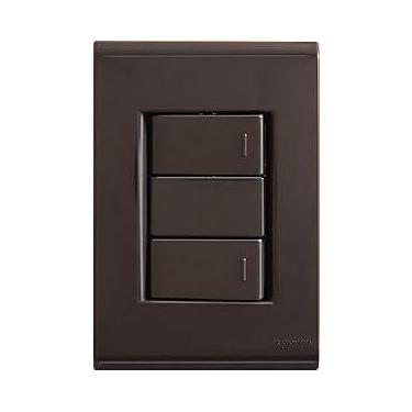 Imagem de Conjunto 2 Interruptor Simples 10A PRETO Liz - Tramontina 