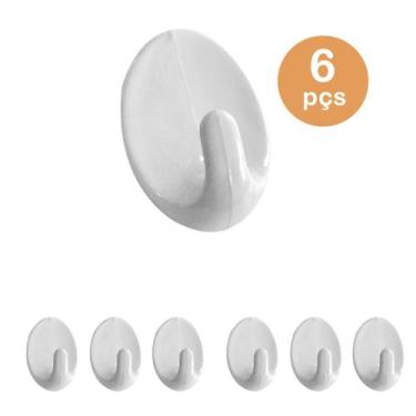 Imagem de Kit 6un suporte parede adesivo pano prato chaveiro gancho - clink