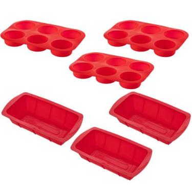 Imagem de 3 Kit Forma Cupcake Bolo + Forma Para Pão Sortida Silicone - QUALITY H